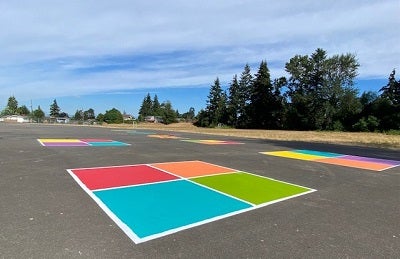 completed 4 square court